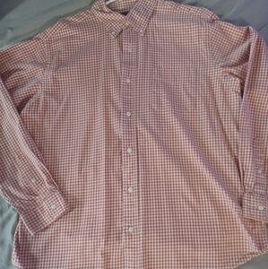 American Living Button Up Shirt Extra Large Adult Orange Check Casual Pocket Men